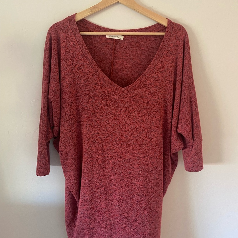 NATURAL LIFE Red V-Neck Top